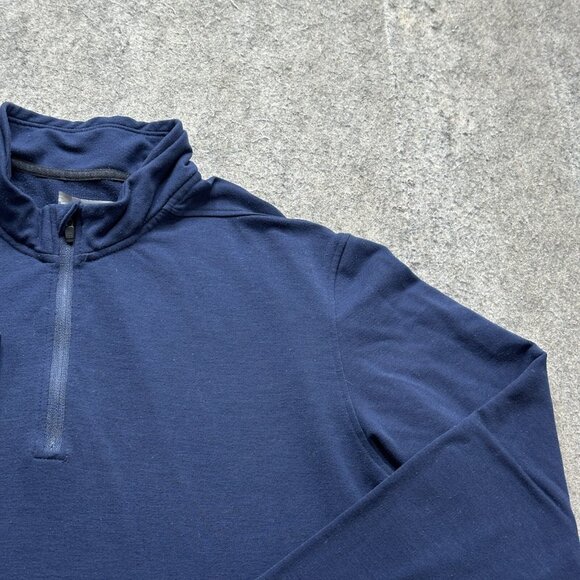 Ten Thousand Over Zip 1/4 Zip Men L Blue Pullover Polyester Stretch Breathable c - Picture 3 of 13